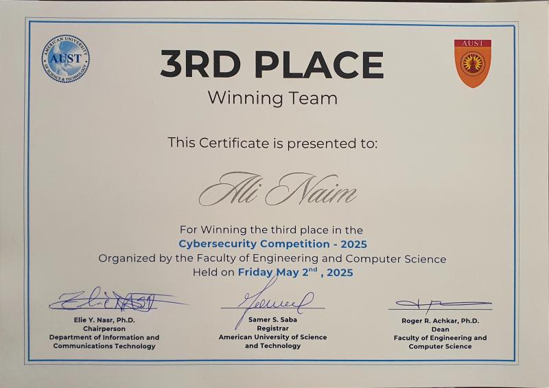 National Cybersecurity CTF Competition Proof