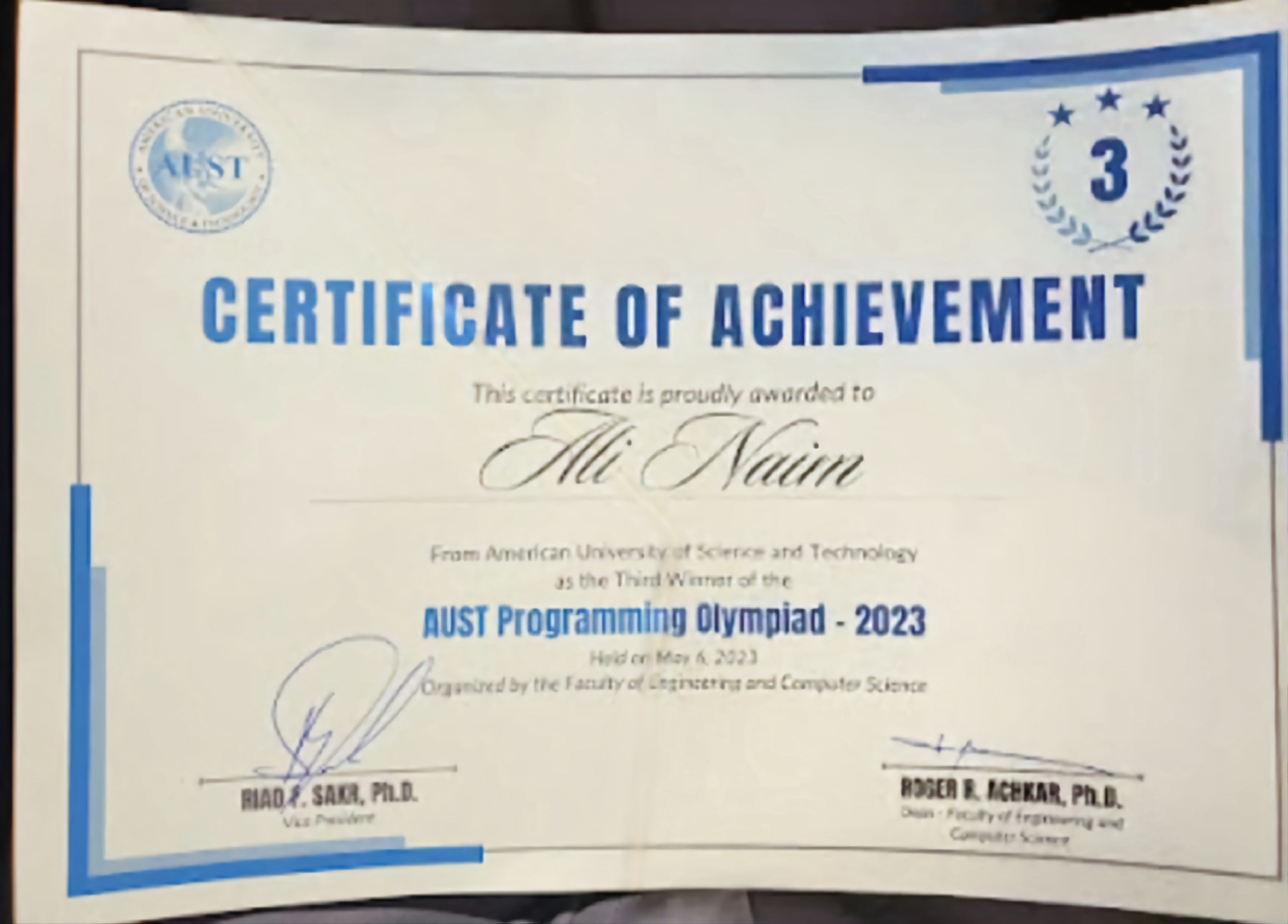 Programming Competition for High School Students Proof
